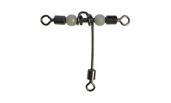 T-shape cross-line rolling swivel with pearl beads fishing tackle