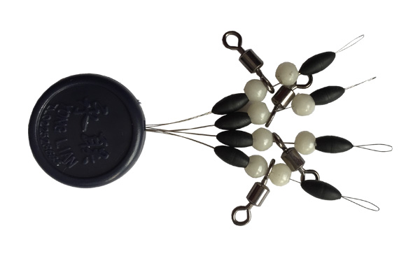 Rolling Swivel With Pearl Beads And Olive Rubber Stopper Fishing Tackle Accessories